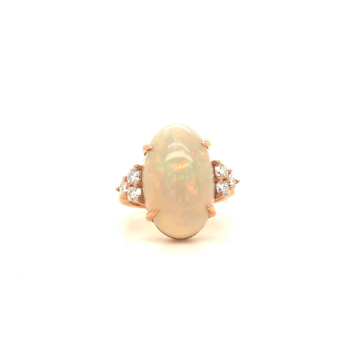 Nhẫn Vàng 18k đính đá Opal Ngũ sắc